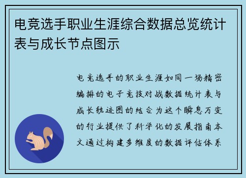 电竞选手职业生涯综合数据总览统计表与成长节点图示